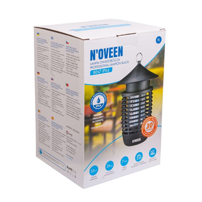 Електричний знищувач комах Noveen IKN-7 IPX4 (вуличний/внутрішній, до 55 м²)