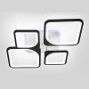 Led люстра 120 Вт з пультом керування до 18 м² чорно-біла (1115/2+2 Bk)