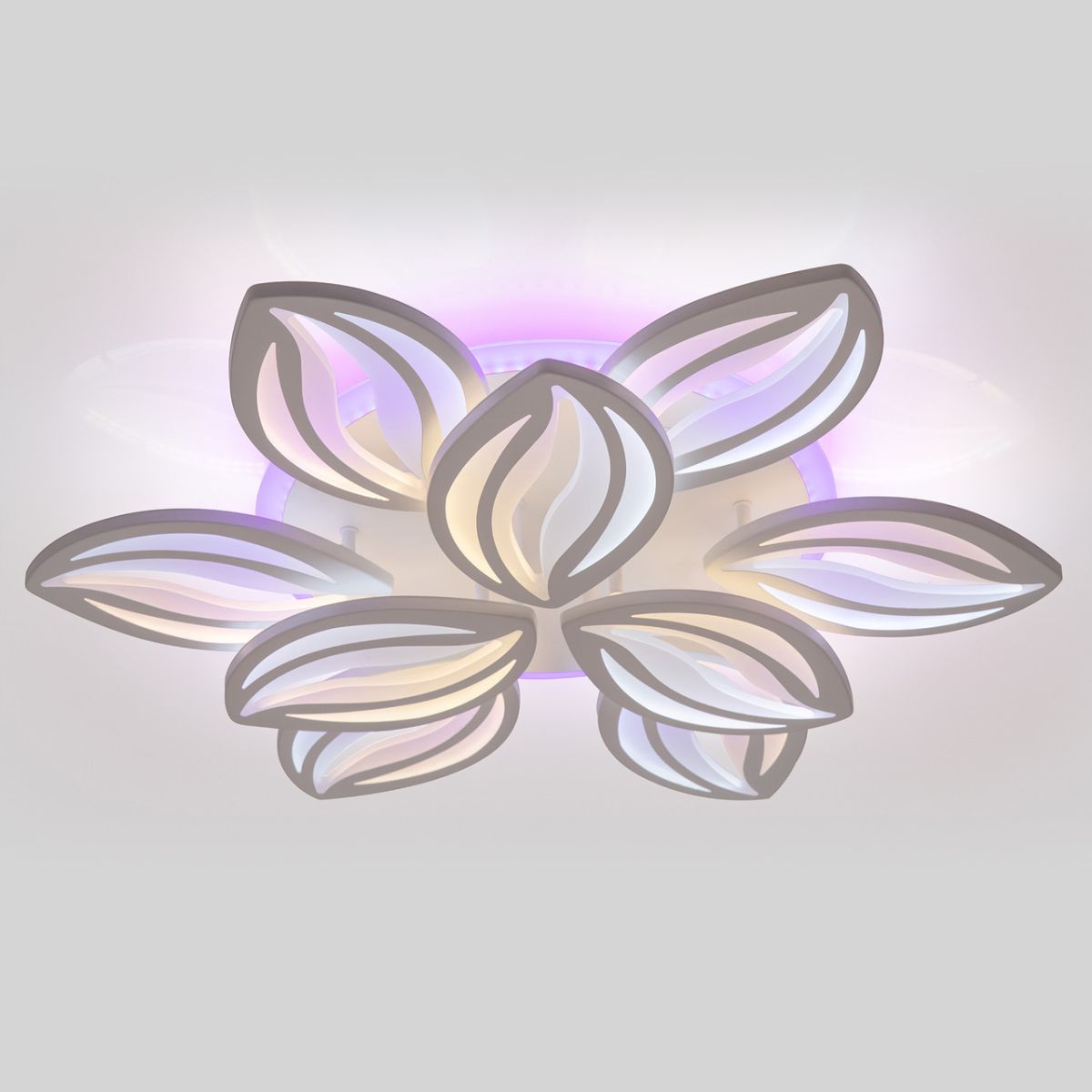 Велика LED-люстра 165 Вт з пультом до 30 м для великих кімнат (8092/6+3WH LED 3color dimmer)