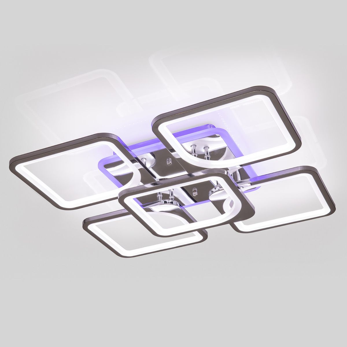 Led люстра 180 Вт квадратна з пультом до 25 м² (1115/4+1 HR)