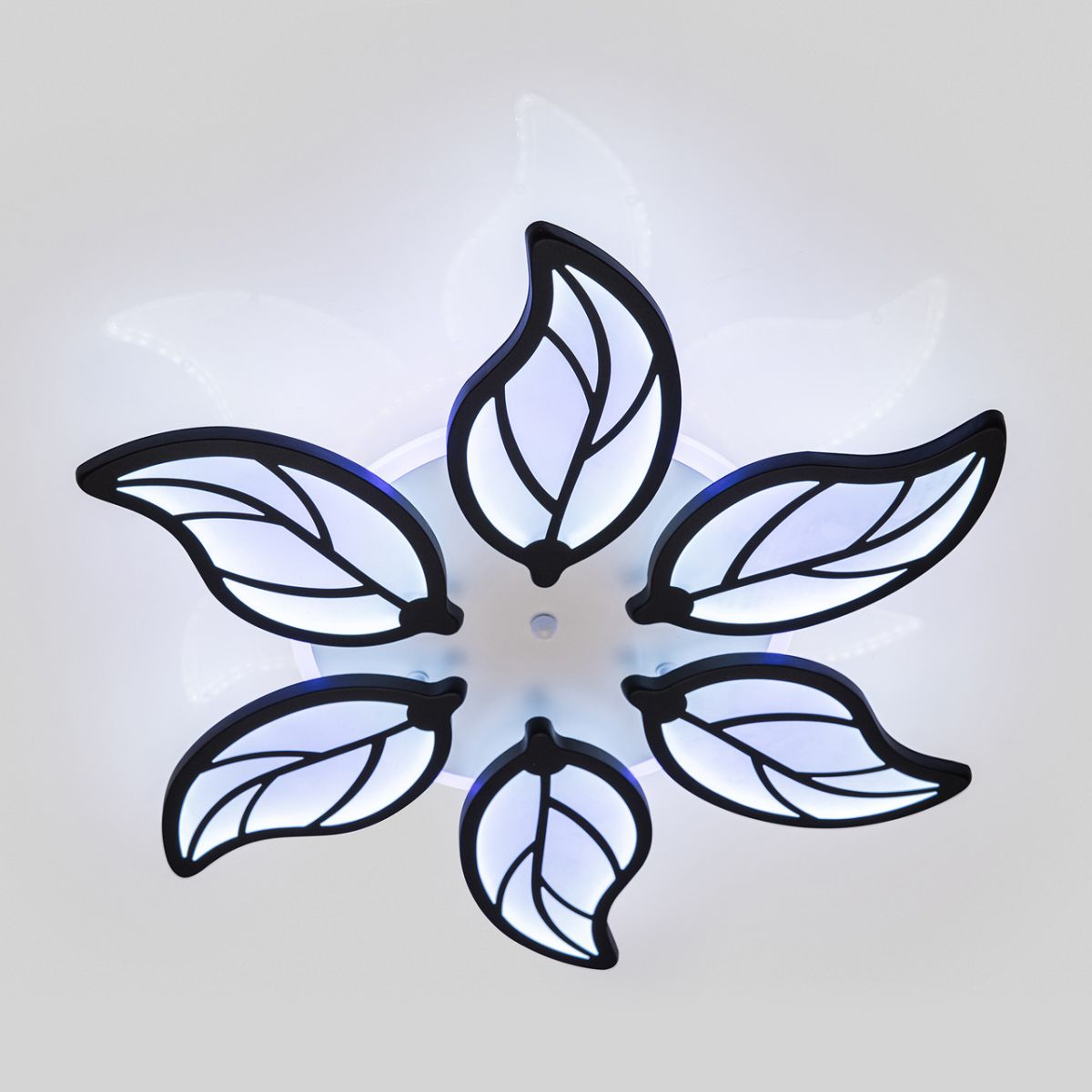 Люстра стельова Led до 18 м² з пультом управління 105 Вт (8028/6BK LED 3color)