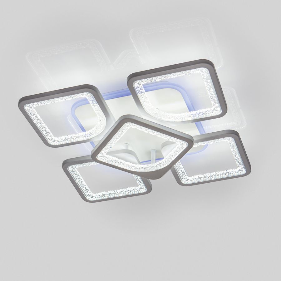 Сучасна світлодіодна LED люстра з пультом до 15 м² 80W MX2557/4+1S WH LED