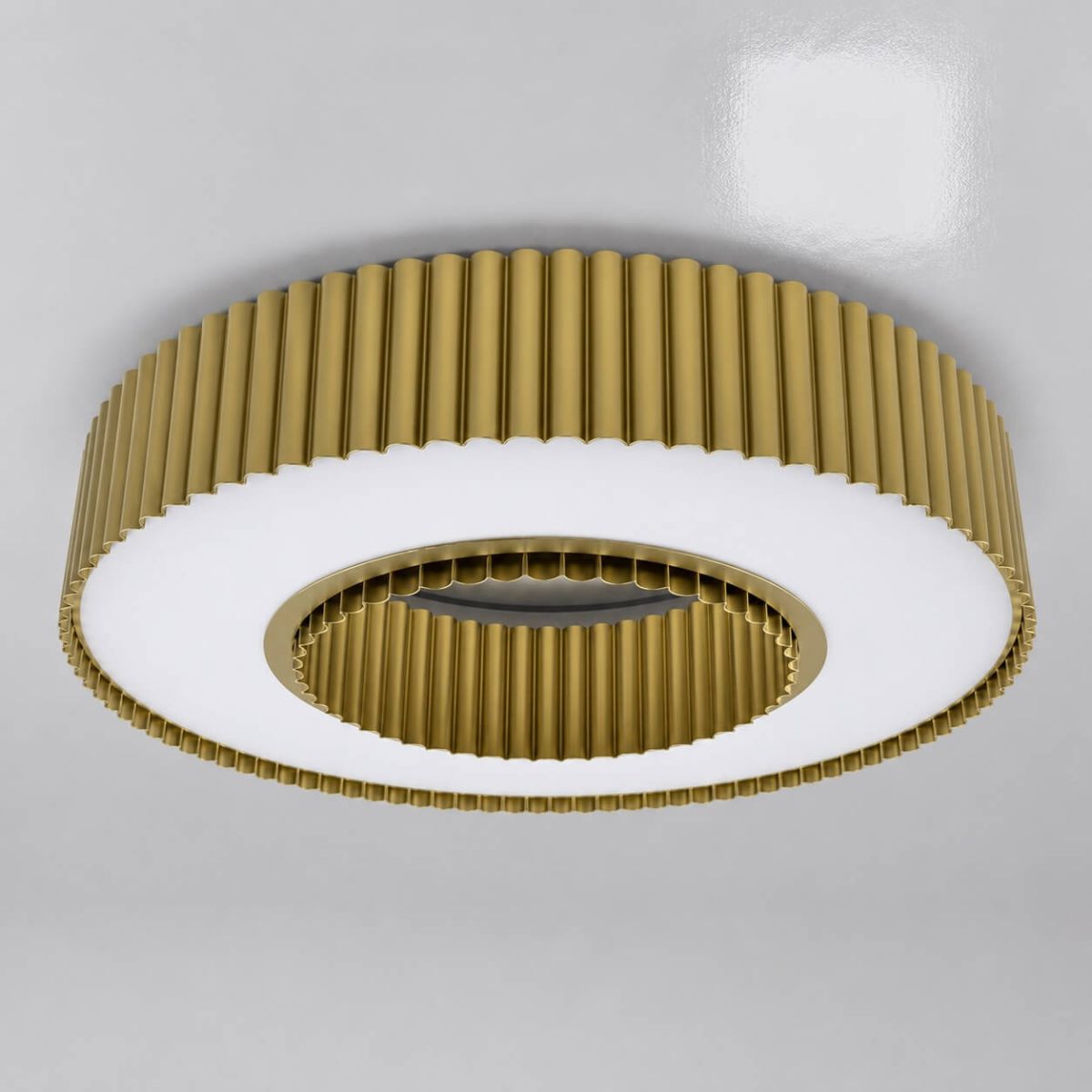 Сучасна Led люстра до 25м² у золотому корпусі 120 Wt Corruga  (9017-500 GD)