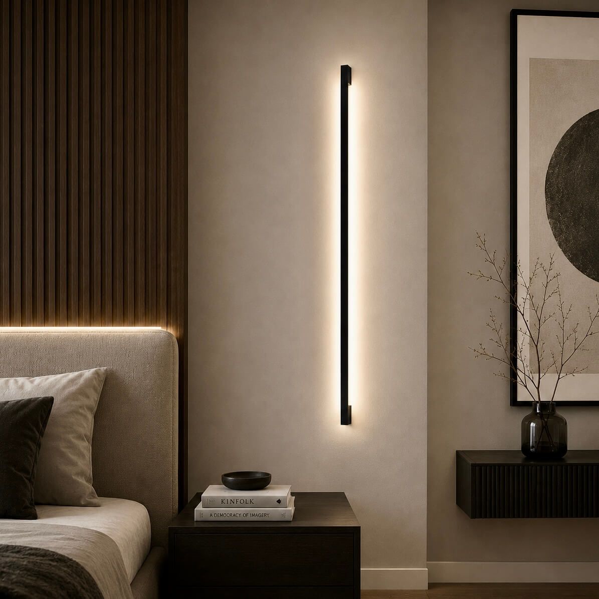 Сучасне настінне LED бра 180 см у чорному корпусі 44 Вт (786AM8801 (1800) BK)