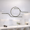 Дизайнерська подовжена LED люстра учорному кольорі "Linear Luxe Contour Black" (8203BK)
