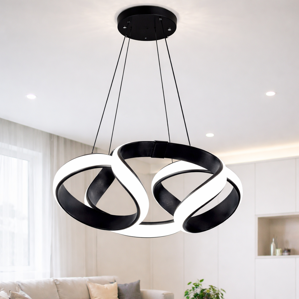 Підвісна Led люстра до 20м² чорного кольору 151Wt (B4BK)