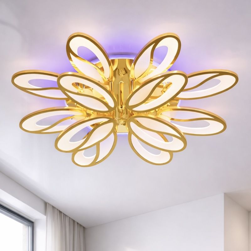 LED люстра на велику кімнату  до 30 м² з пультом управління 190W  Coffee Beans (8090/8+4G LED 3color)