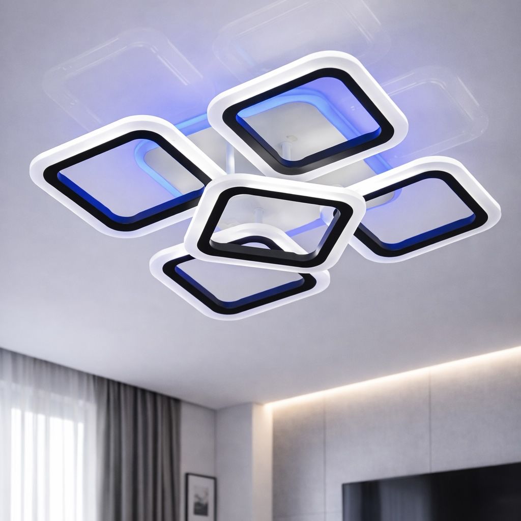 Led люстра до 16 м² світлодіодна 60 Wt з пультом керування (4+1BK LED 3color)