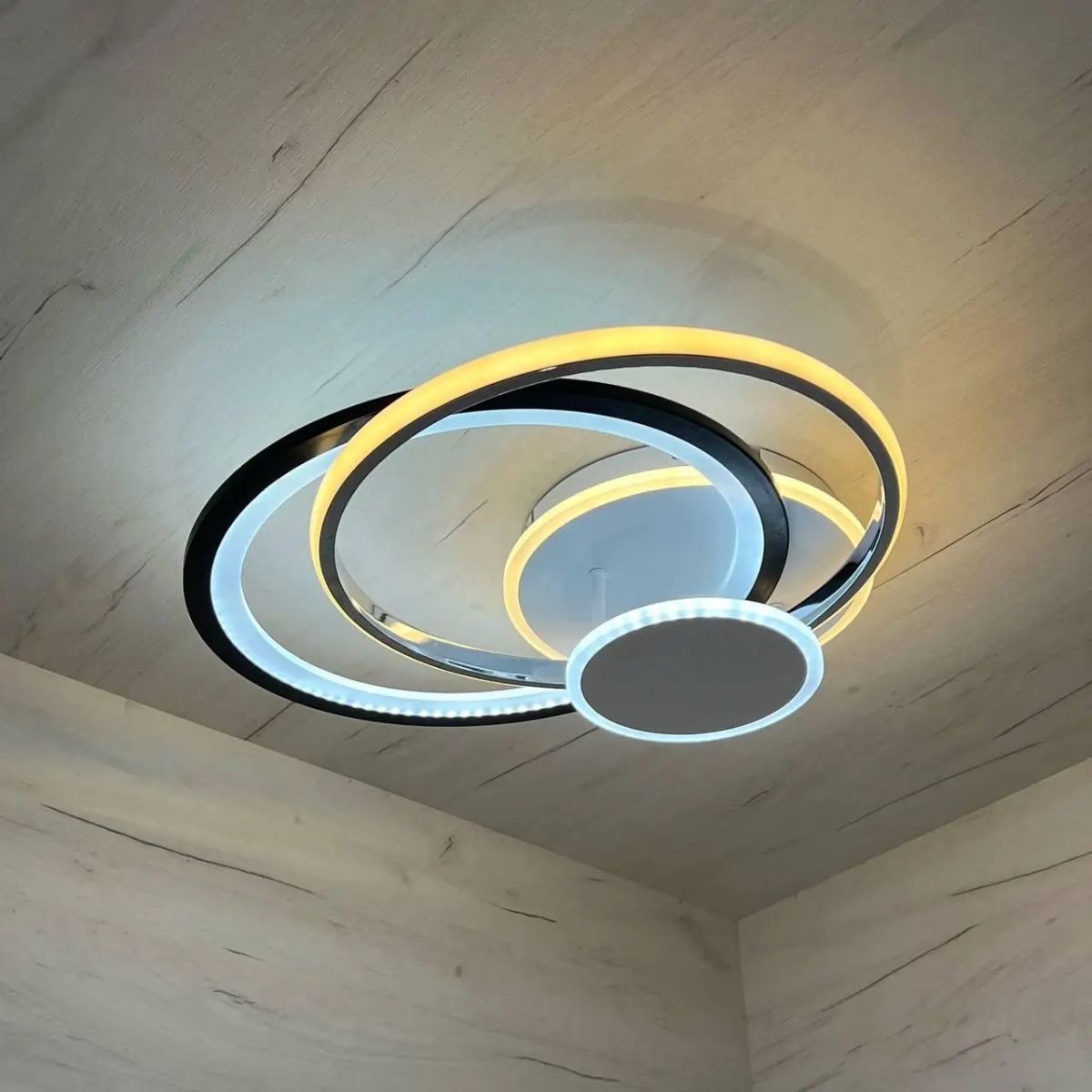 Стельова LED-люстра до 20м² з пультом 120 Вт (Білий/Чорний/Хром) P5-YH469