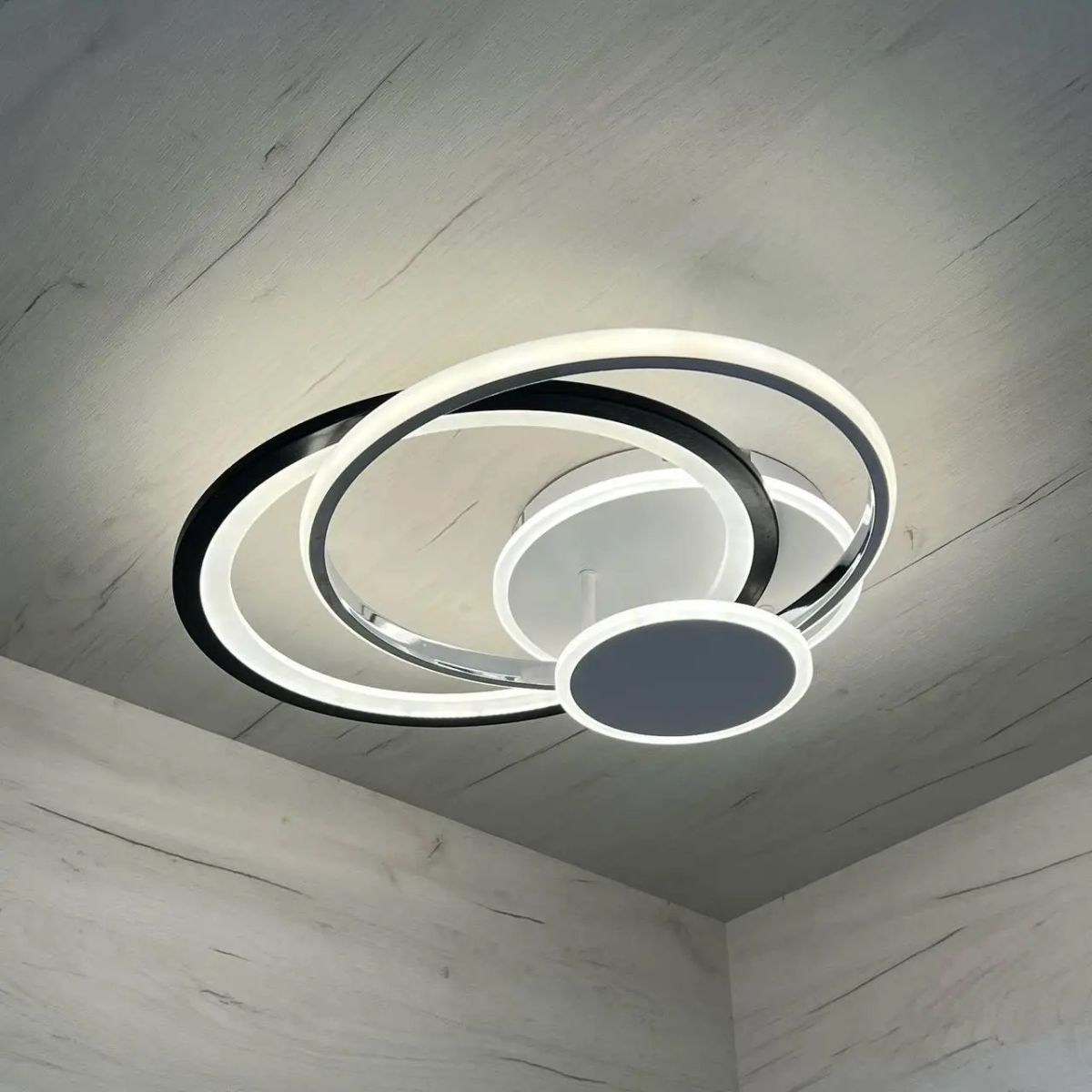 Стельова LED-люстра до 20м² з пультом 120 Вт (Білий/Чорний/Хром) P5-YH469