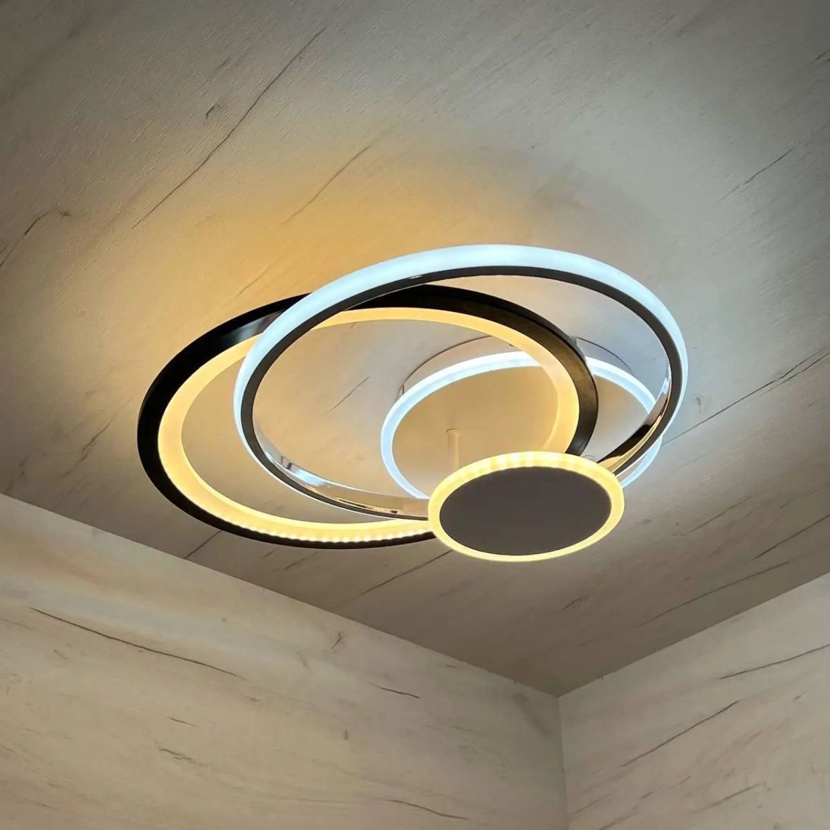Стельова LED-люстра до 20м² з пультом 120 Вт (Білий/Чорний/Хром) P5-YH469