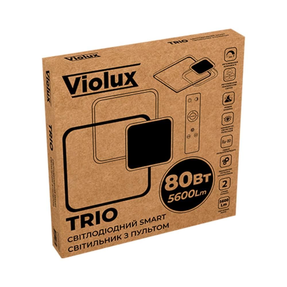 Світлодіодна Led люстра до 20 м² з пультом 80 Вт квадратної форми (Violux Trio 220375)