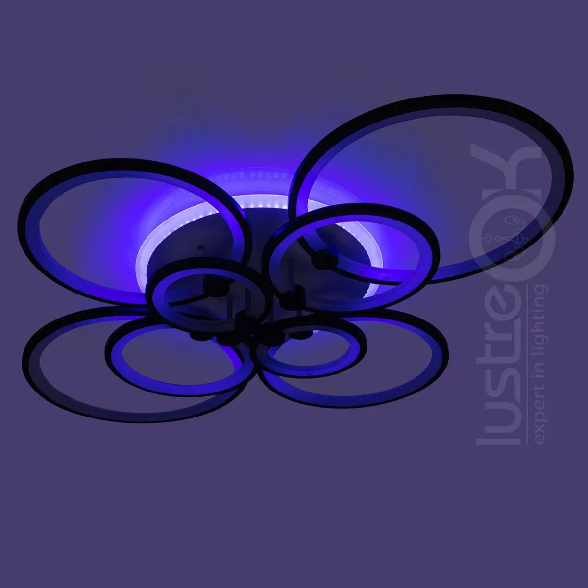 Led люстра світлодіодна на велику кімнату до 30 м² з пультом 175 Wt  довжина 105 см (Orbital Infinity 8022/8BK LED 3color)