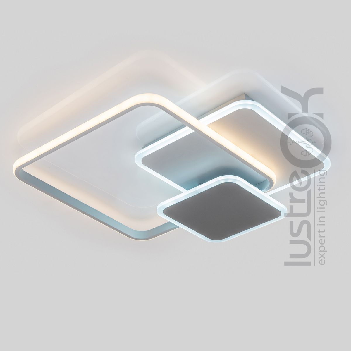 Світлодіодна Led люстра до 20 м² з пультом 80 Вт квадратної форми (Violux Trio 220375)