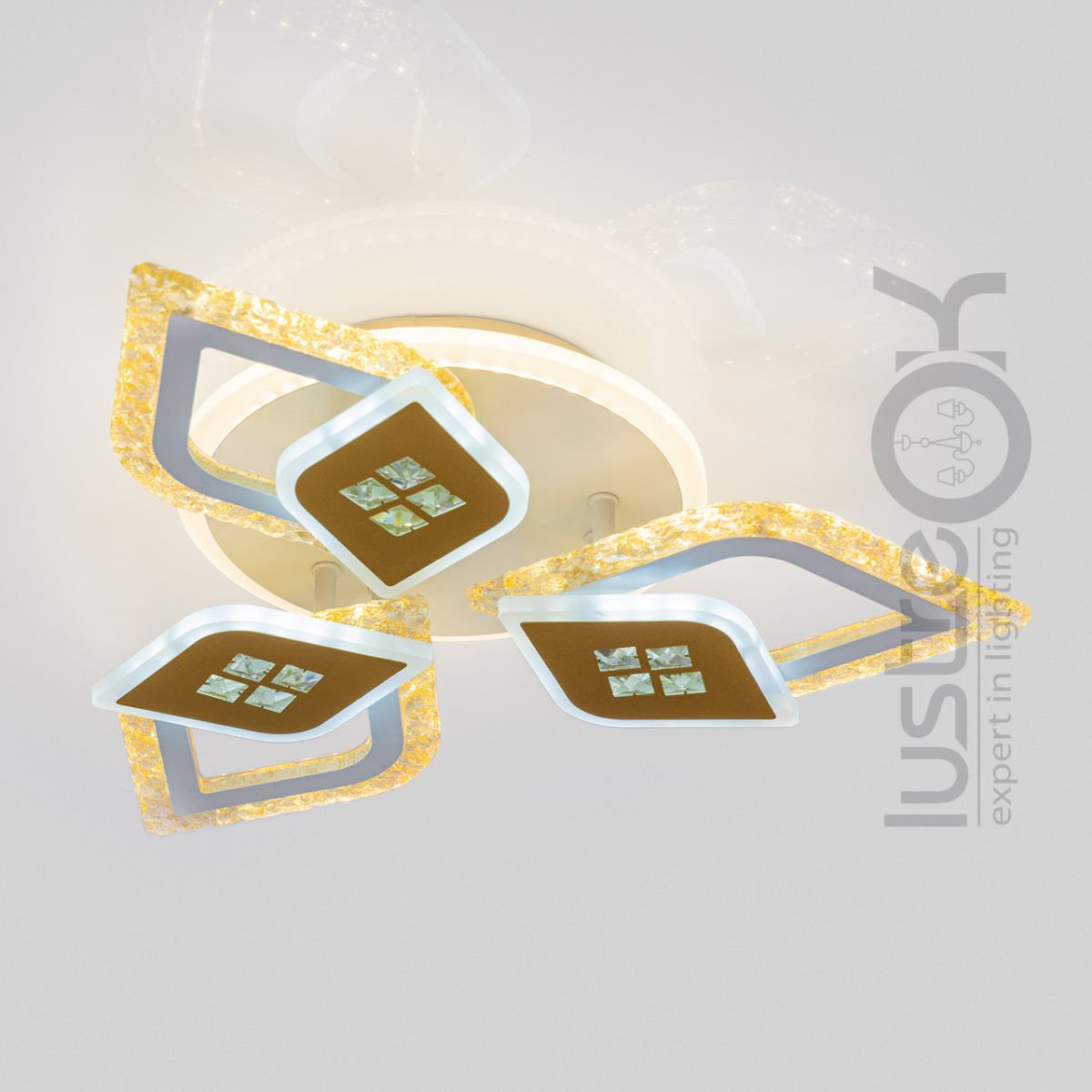 Люстра світлодіодна з пультом V K39939/3+3+1 WT+gold