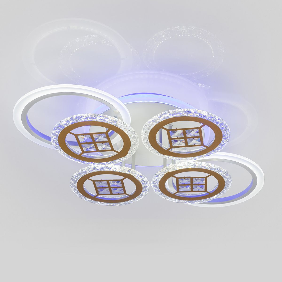 Люстра з пультом до 20 м² Led 125 Вт (V K39928-4+2+1 WT+gold)