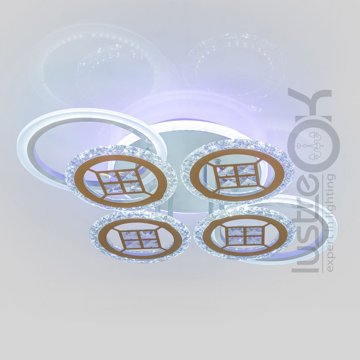 Люстра з пультом до 20 м² Led 125 Вт (V K39928-4+2+1 WT+gold)