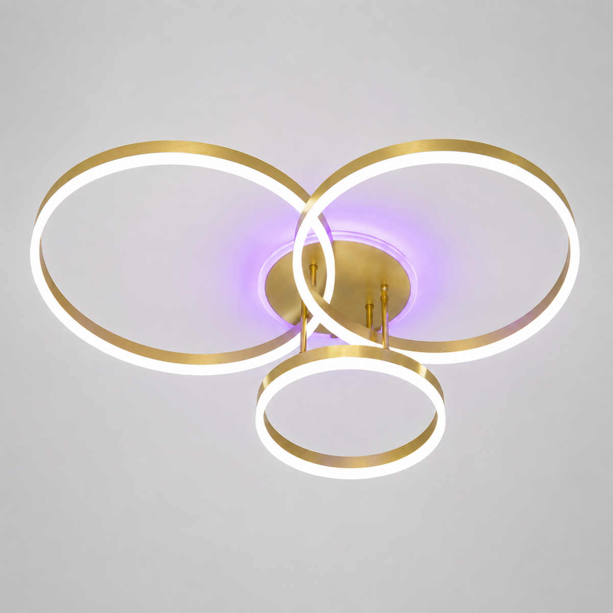Золота світлодіодна Led люстра 105W з пультом димером та підсвіткою до 20м²  Golden Infinity RGB(8174/345G LED 3color)