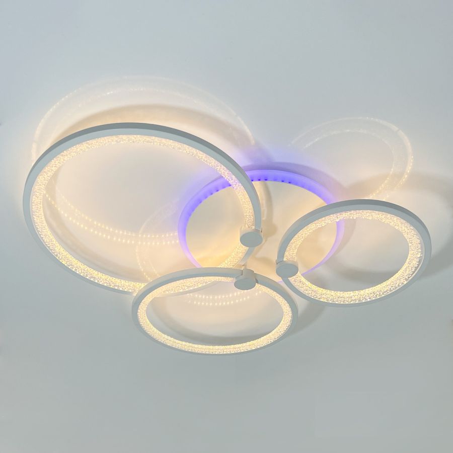 Стельова біла LED люстра 80 Вт, з пультом керування, до 18 м² (8180/3WH)