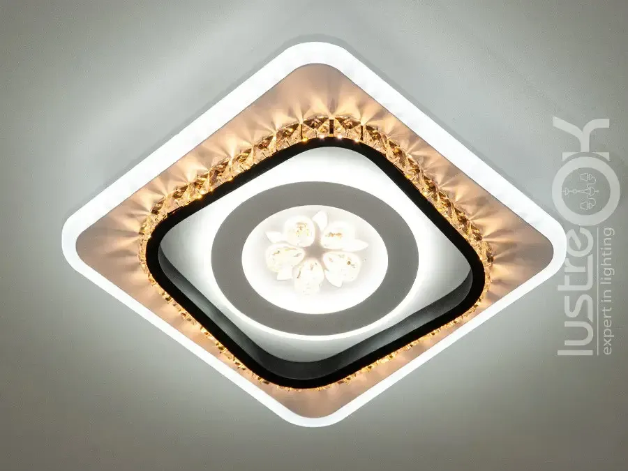 Яскрава світлодіодна LED люстра для будь-якого інтер'єру до 10 м² 55W 2186WH