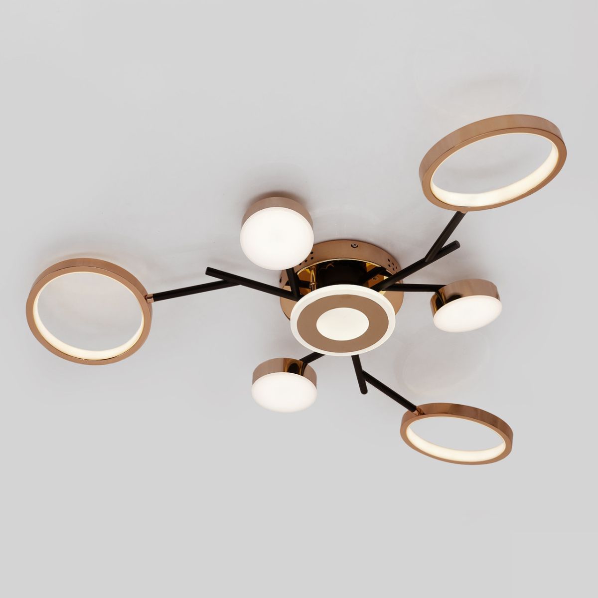 Люстра LED Elegance 130 Вт з пультом світлодіодна до 20м² (SY-7811/7 BK+GD)
