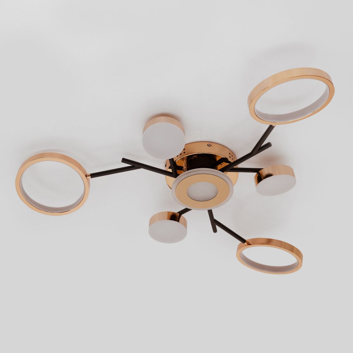 Люстра LED Elegance 130 Вт з пультом світлодіодна до 20м² (SY-7811/7 BK+GD)