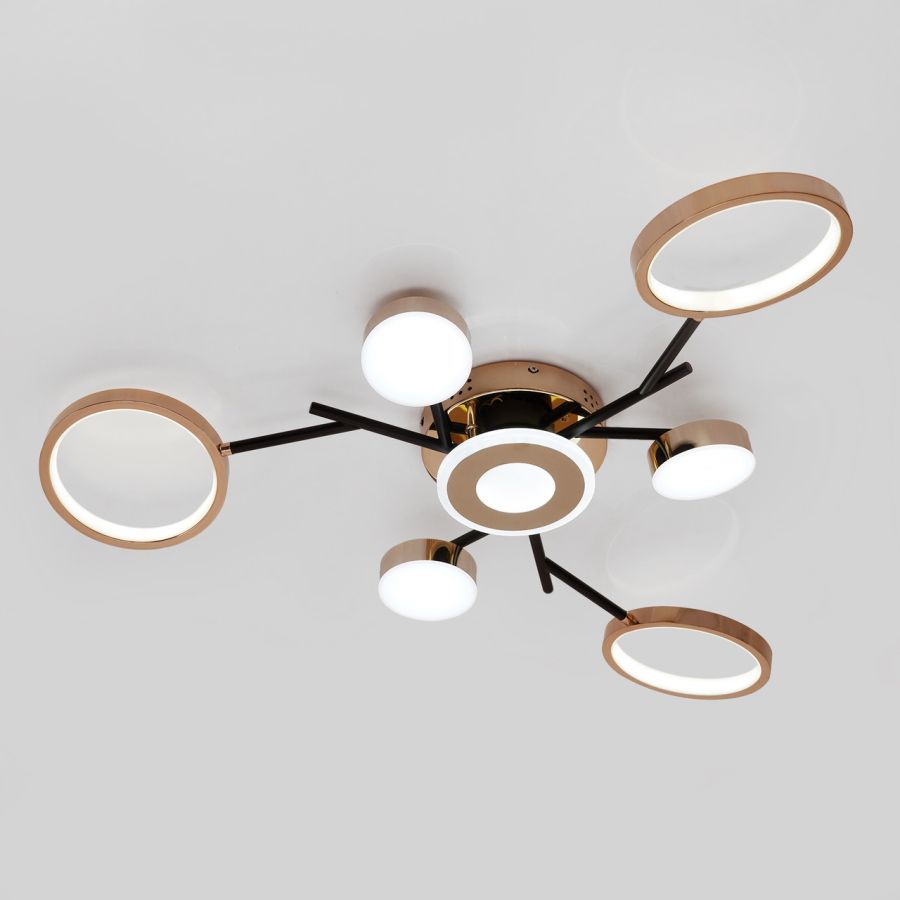Люстра LED Elegance 130 Вт з пультом світлодіодна до 20м² (SY-7811/7 BK+GD)