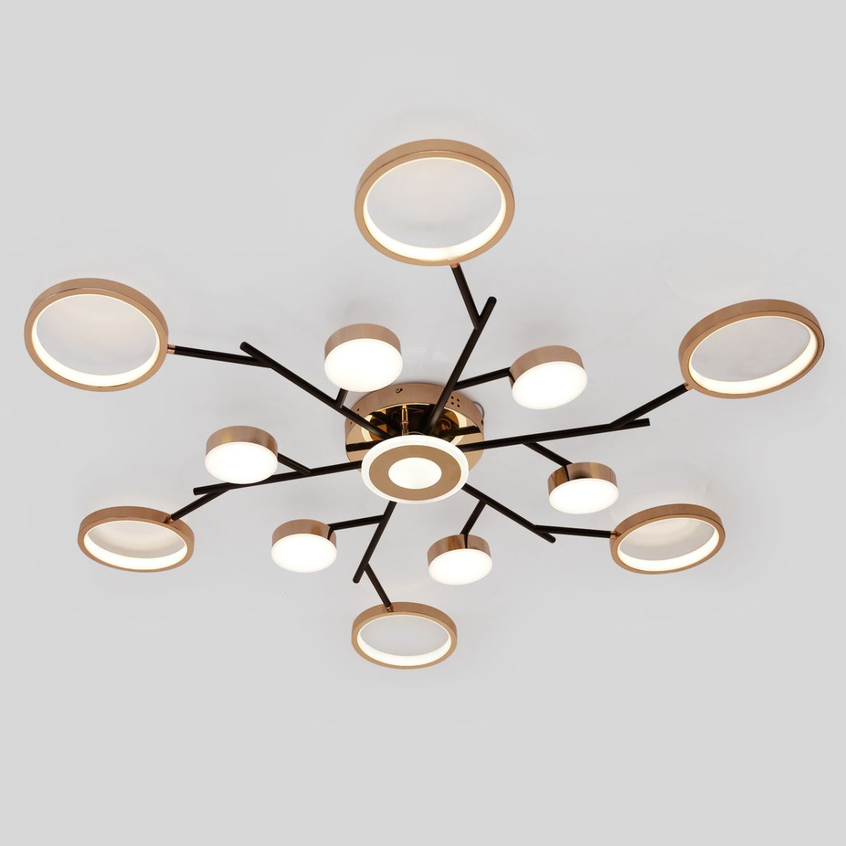 Стильна LED люстра Elegance 240W із пультом до 30 м² чорно-золотий