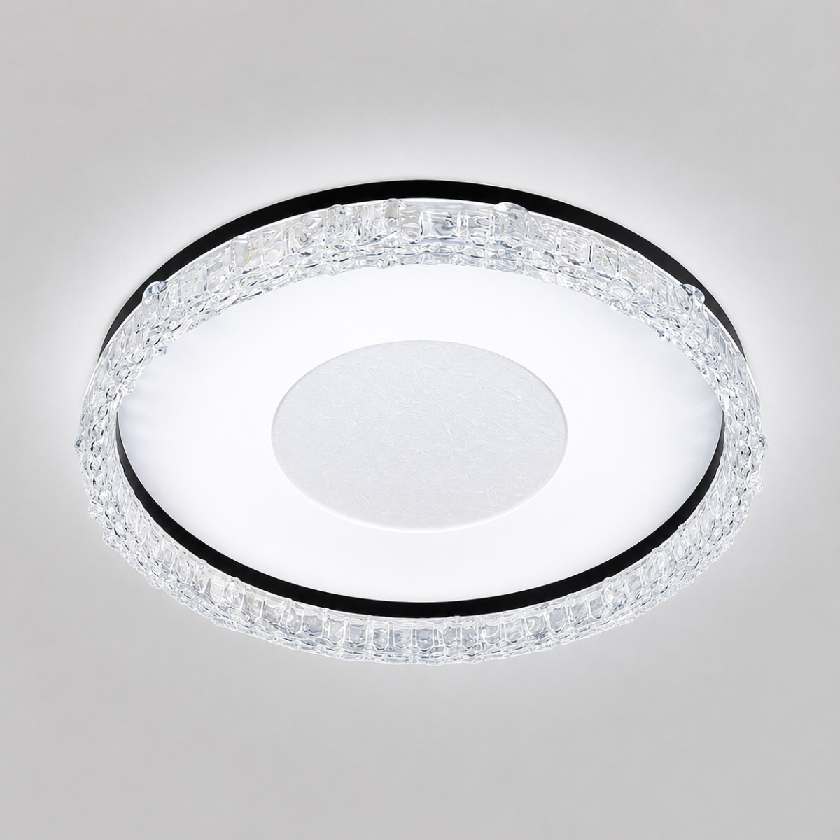 Світлодіодна LED люстра 60W для вітальні та спальні 49 см (7871088 BK)