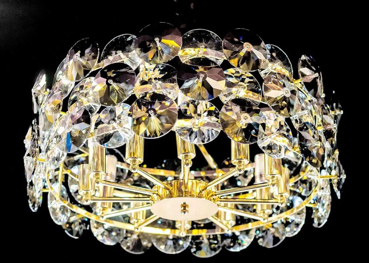 Підвісна кришталева люстра 60 см під лампу Е14 (Art-Deco Shimmer 7191/600)