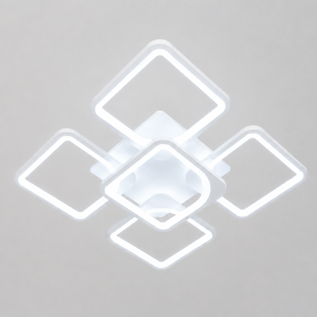 Квадратна Led люстра до 23 м² з пультом 115 Вт білий корпус (8060/4+1WH)