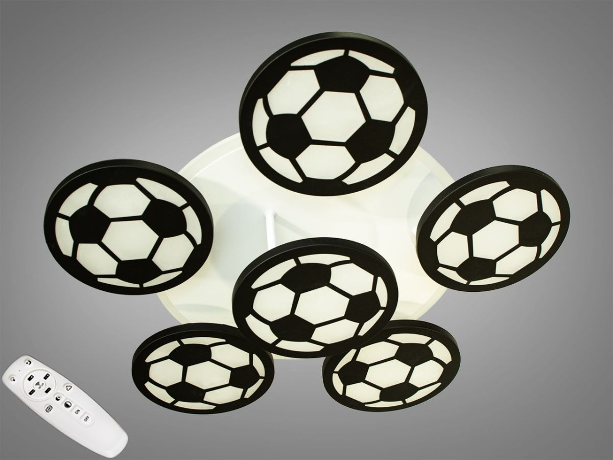 Люстра стельова Led до 18 м² для дитячої кімнати 105W (8065/5+1BK LED 3color)
