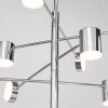 Срібна Led  люстра 120W на 8 елементів світла до 18 м² (D302-8CH)