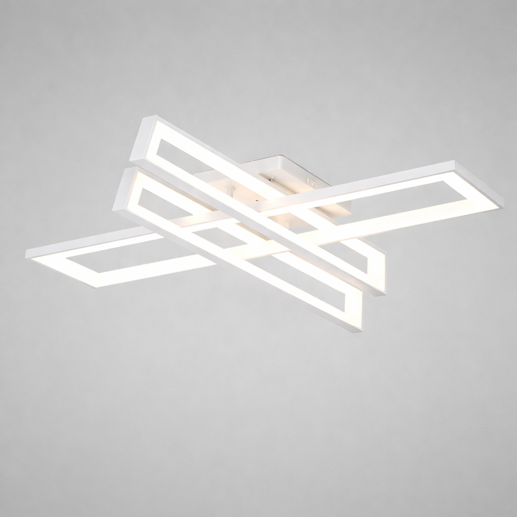 Сучасна Led люстра до 20м² білого кольору 164 Wt Geometria Gravity White