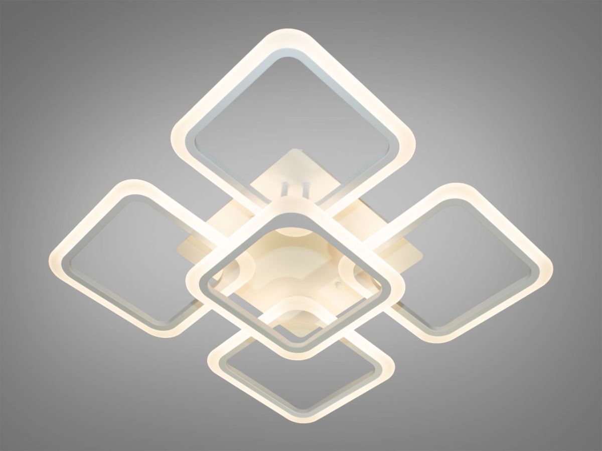 Квадратна Led люстра до 20 м² з пультом 90 Вт білий корпус (A8060/4+1WH)