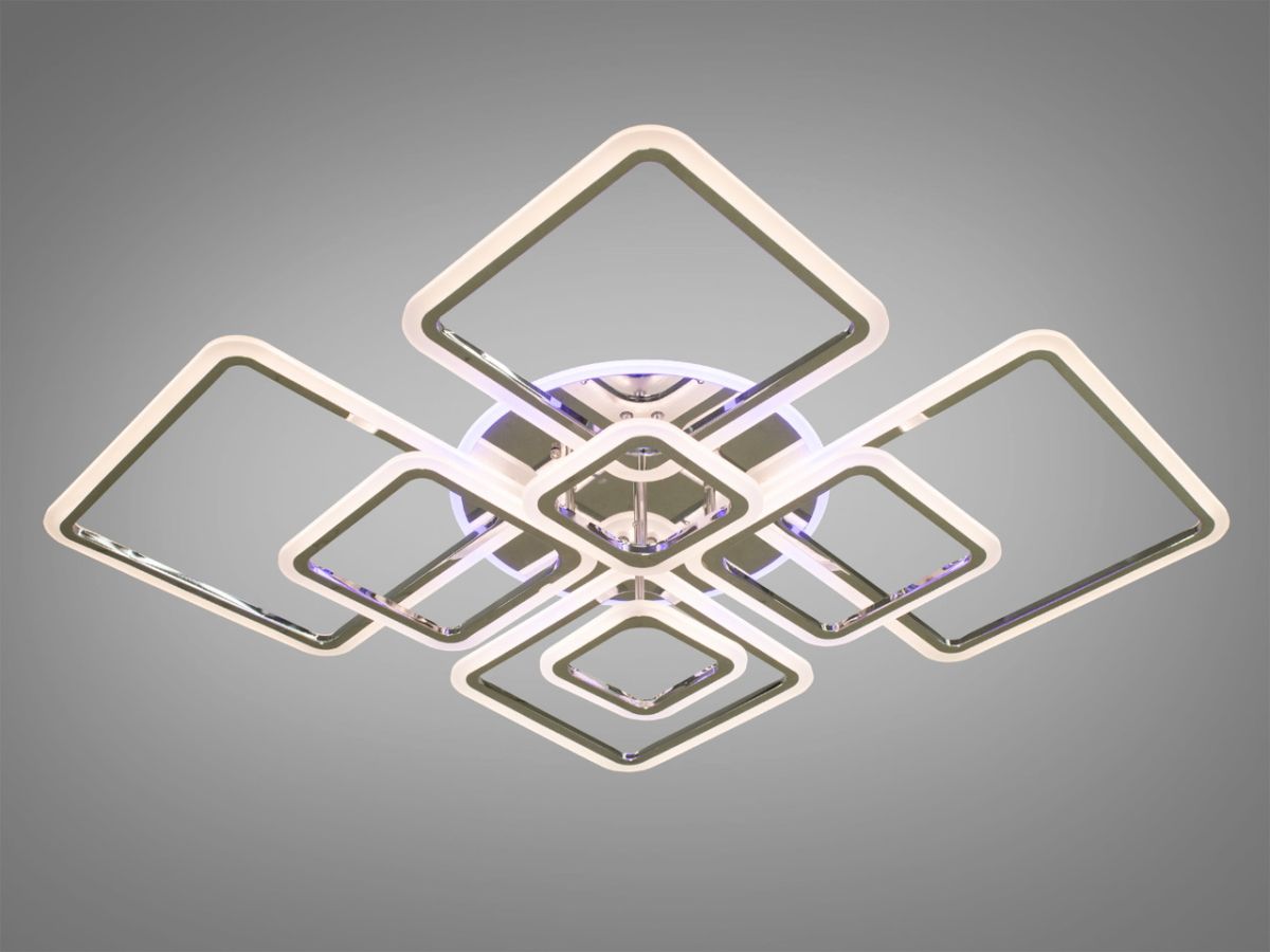 Світлодіодна LED люстра з димером до 30 м² 235W A8160/8G LED 3color dimmer