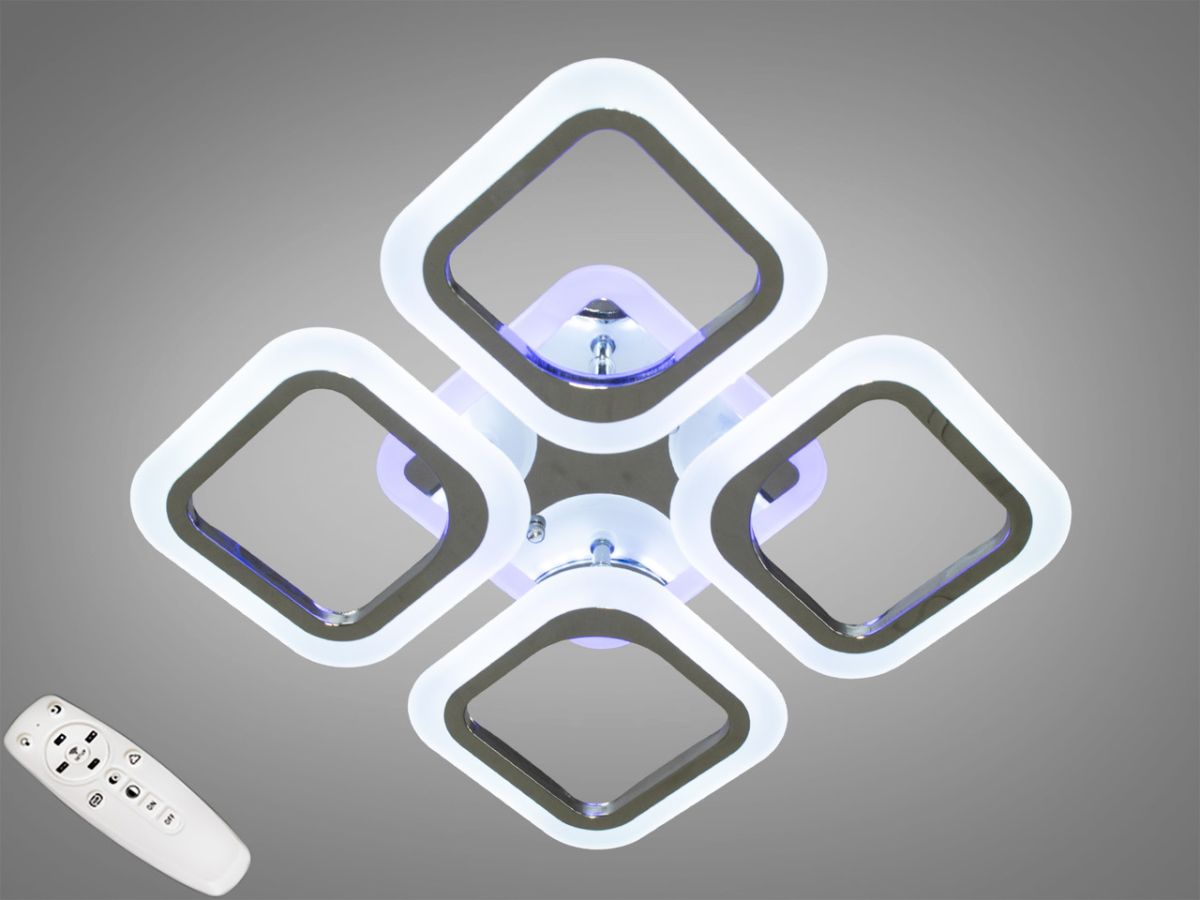 Світлодіодна LED люстра з пультом до 10 м² 55W AS8060/4 HR LED 3color dimmer