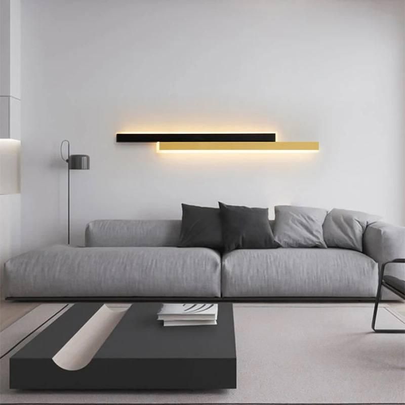 Настінне LED-бра 80 см Чорний+Золото, 48 Вт (SY-16004/800 BK+PLG)