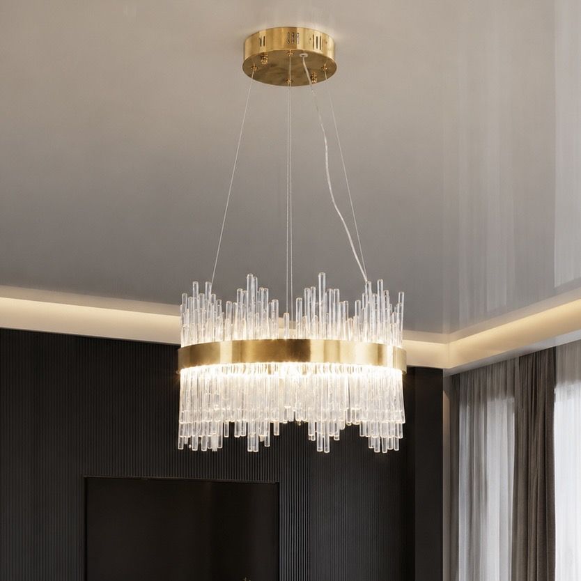 Кришталева LED люстра в стилі Бароко до 18м² бронзовий корпус 90W Alba Lux Royal