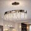 Розкішна кришталева люстра на 10 ламп кольр оникс-срибло "Crystal Cascade Oval" (P809/800L CH)