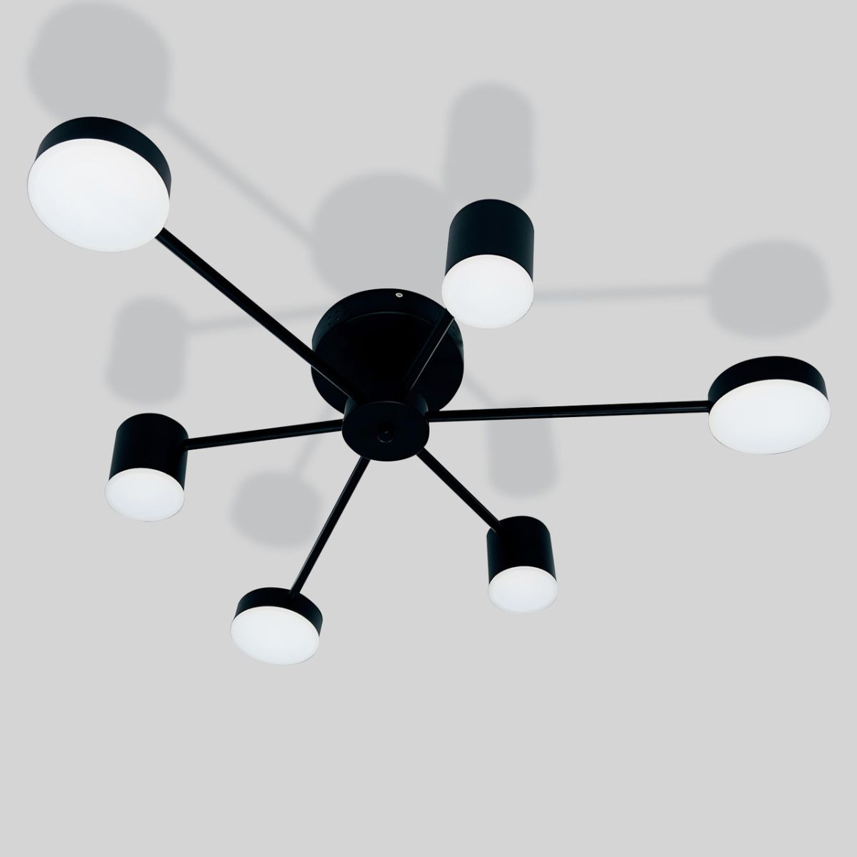 Чорна LED люстра 72 Вт із пультом для приміщень до 16 м²  (SY-7800/6 BK)