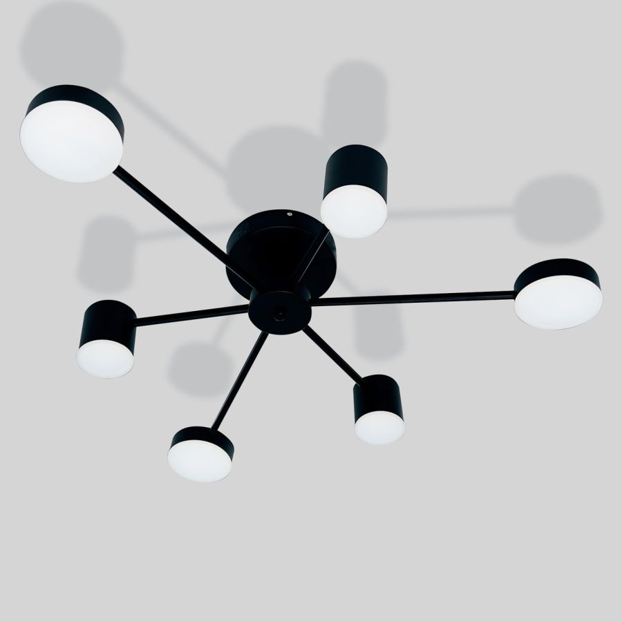 Чорна LED люстра 72 Вт із пультом для приміщень до 16 м²  (SY-7800/6 BK)