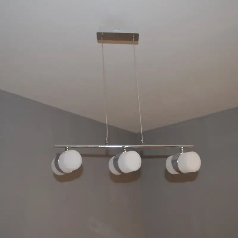 Сучасна світлодіодна LED люстра подовжена 60 см Linear Chrome Trio