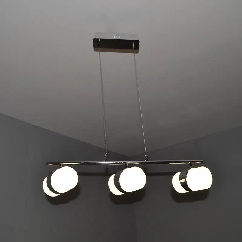 Сучасна світлодіодна LED люстра подовжена 60 см Linear Chrome Trio