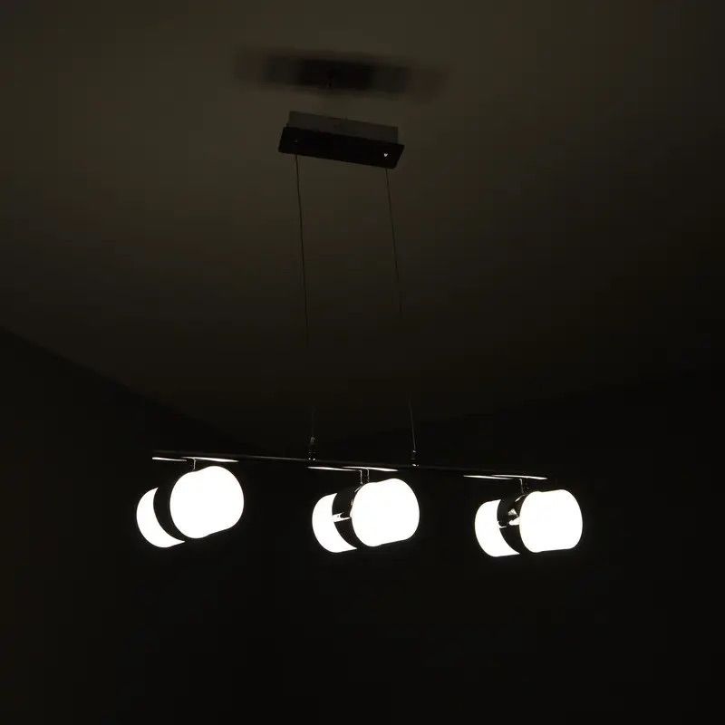 Сучасна світлодіодна LED люстра подовжена 60 см Linear Chrome Trio
