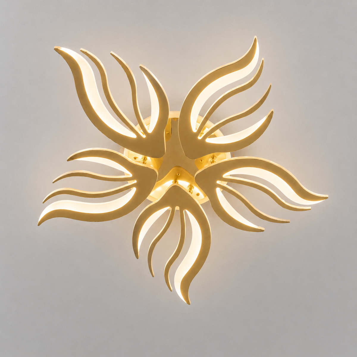 Золота LED люстра на 78W з пультом та димером, колір Золото до 15м²  (78Вт Gold)