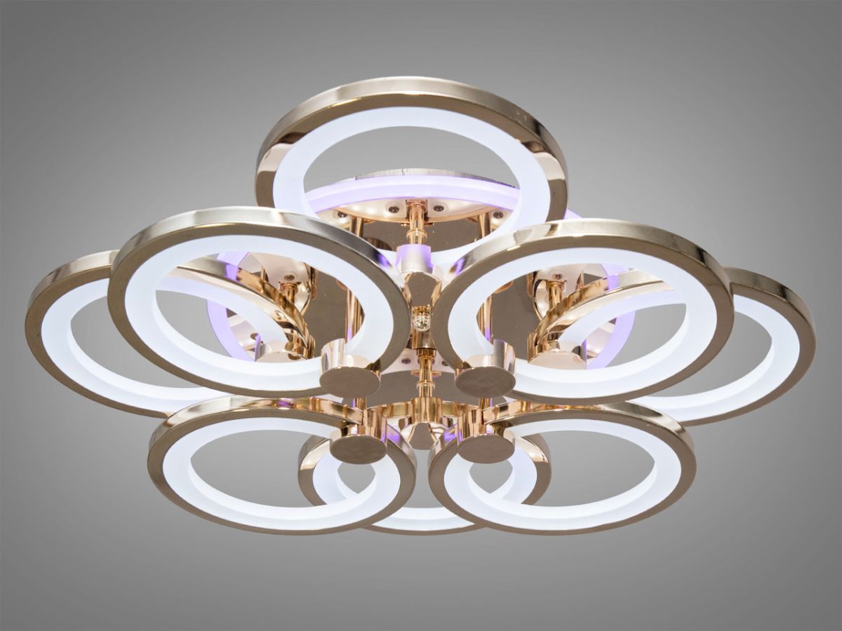 Світлодіодна LED люстра з пультом до 20 м² 125W 8022/4+4G LED 3color