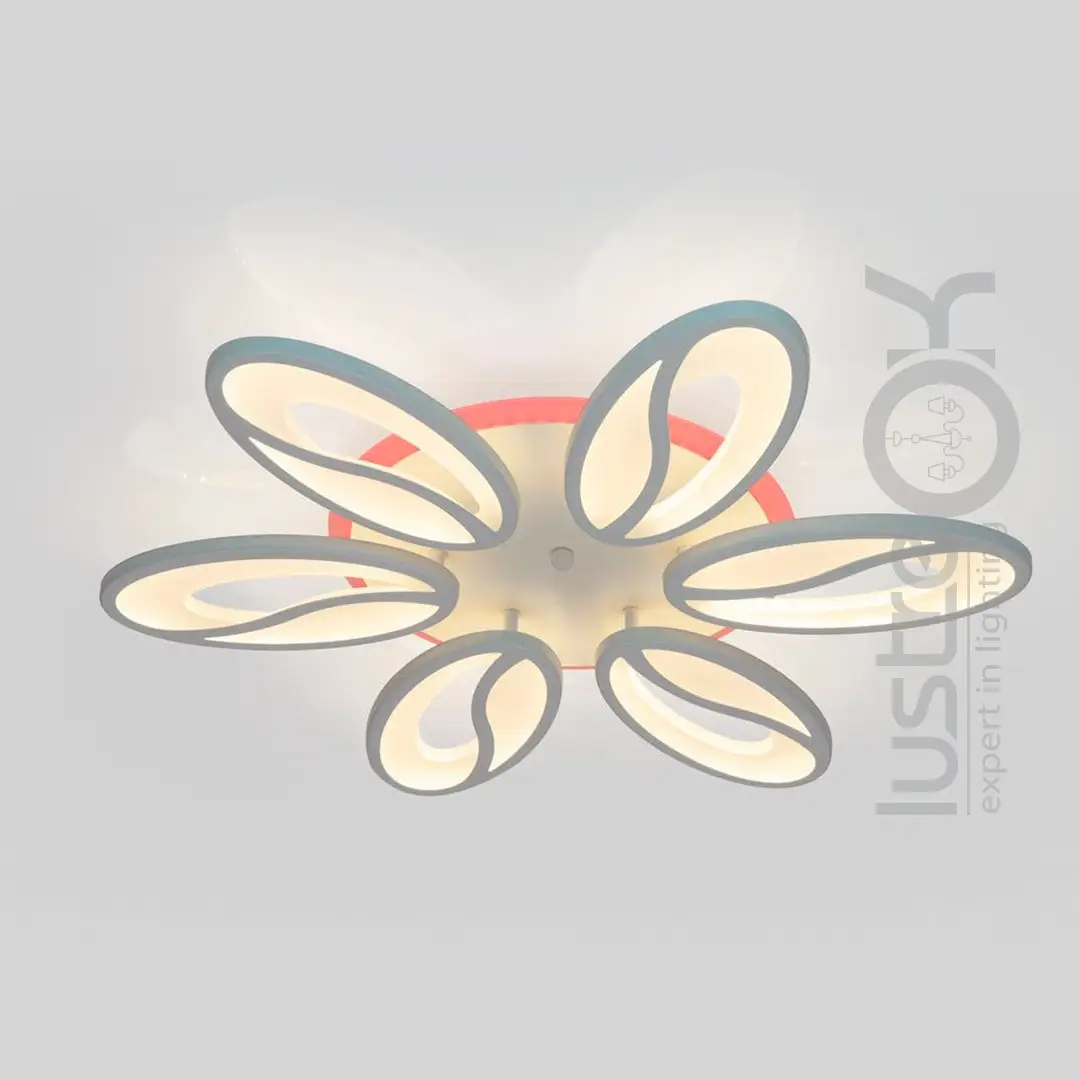 Led люстра на площу до 18 м² білого кольору з пультом потужність 105W White Petals (8090/6WH LED 3color)