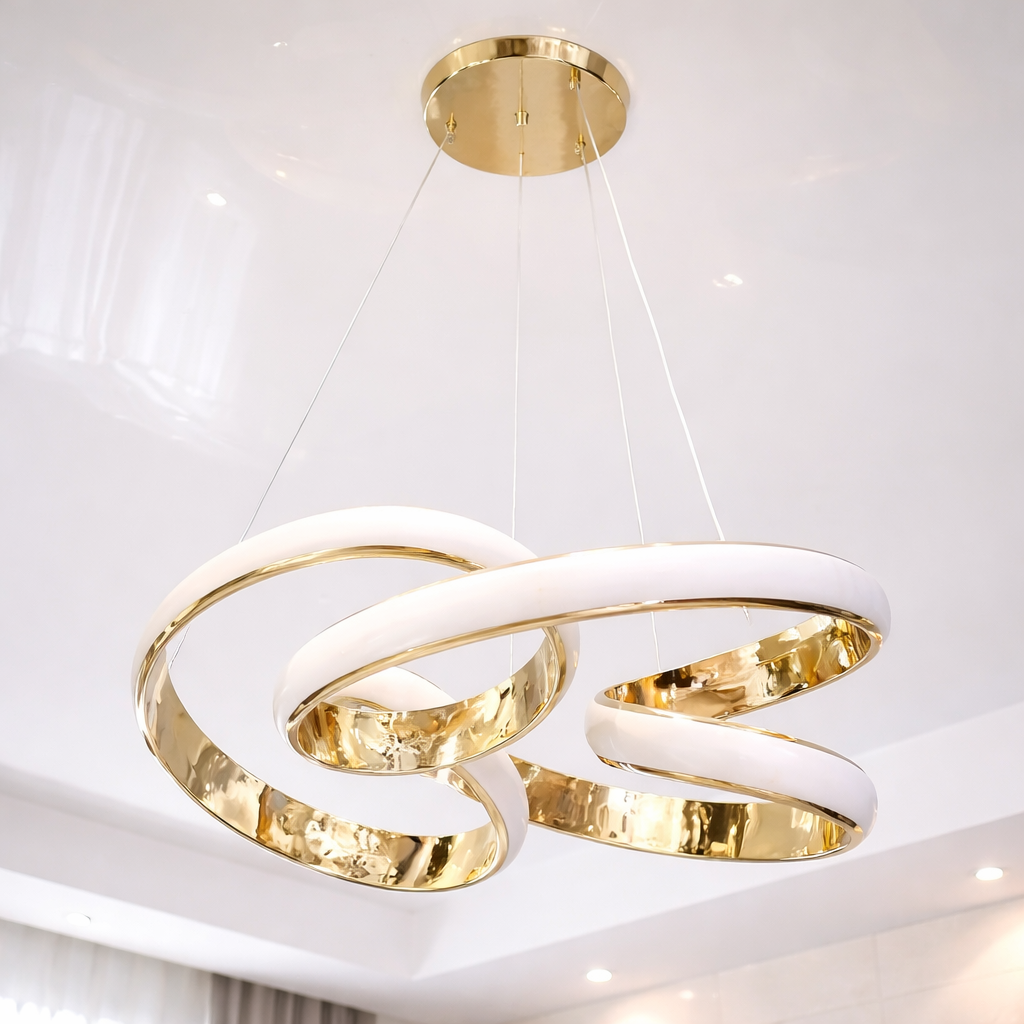 Підвісна Led люстрадо 20м² підвісна спераль 151W золотому корпусі (B5GD)