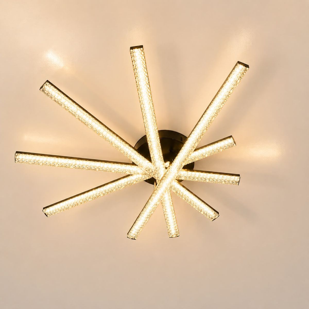 Стельова LED люстра до 20м² з пультом 120W Crystal Rays Black (SY-16088/5A2 BK)